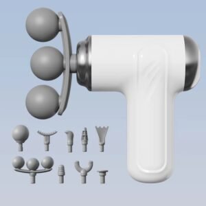 Mini Percussion Massage Gun – HeatedCold Therapy with 9 Massage Heads, 6-Speed Brushless Motor